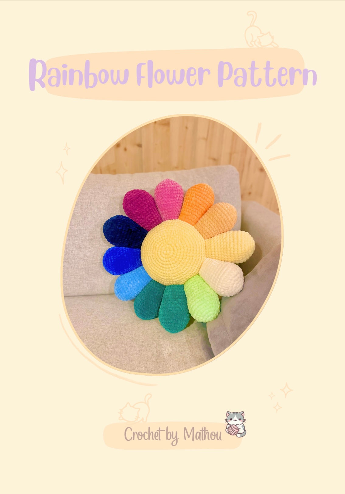 Rainbow Flower Pattern - English Version - PDF