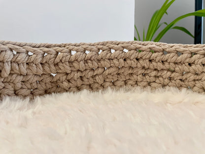 Panier pour chat en coton recyclé & coussin en fourrure Oeko-Tex 🐾
