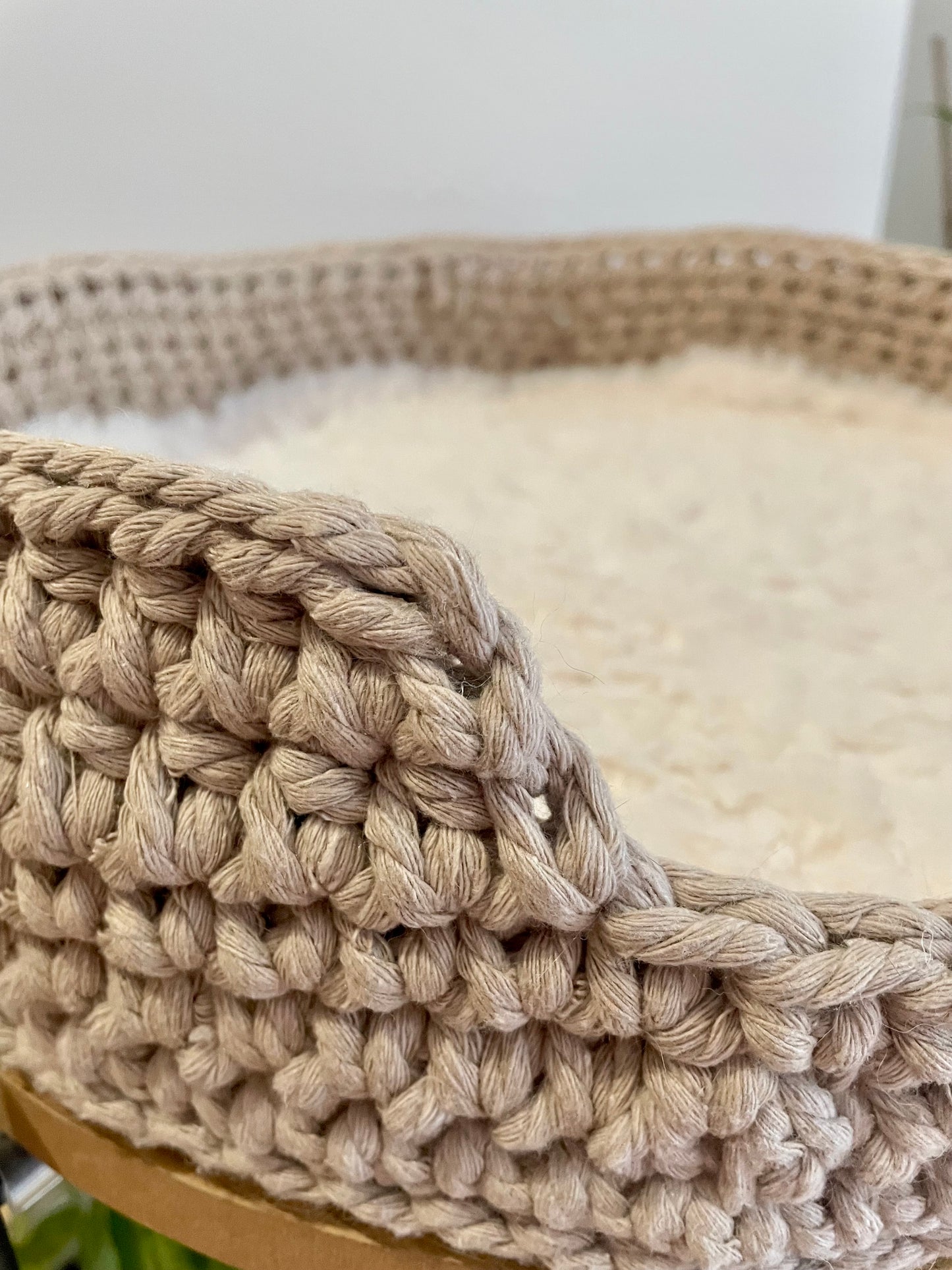 Panier pour chat en coton recyclé & coussin en fourrure Oeko-Tex 🐾
