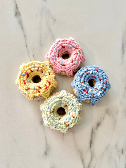 Lot de 4 mini donuts au crochet – Spécial chats gourmands 🍩🐾