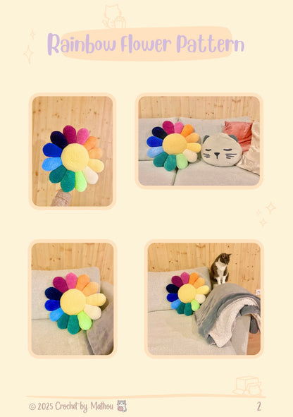 Rainbow Flower Pattern - English Version - PDF