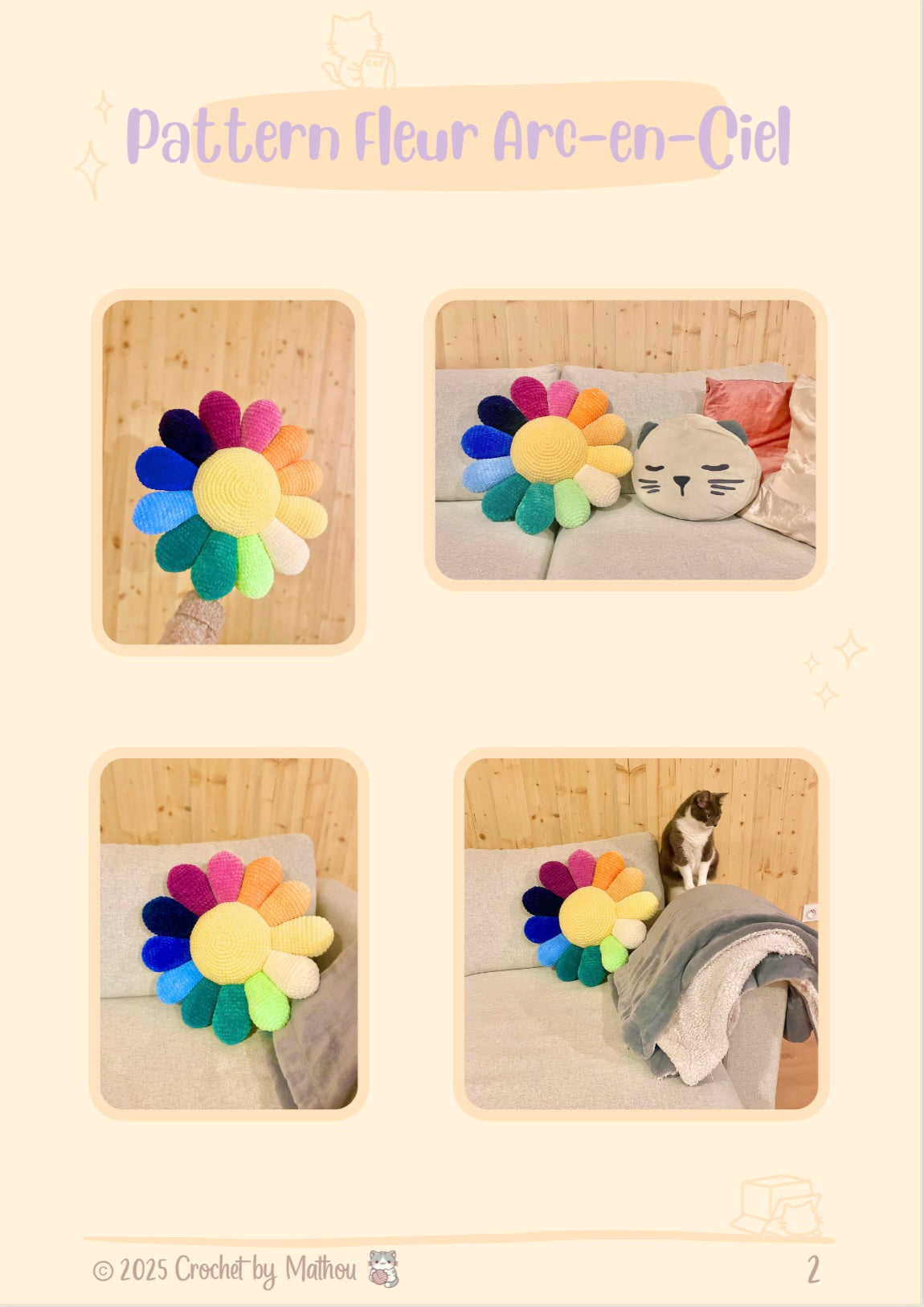 Pattern Fleur Arc-en-ciel - Version Française - PDF