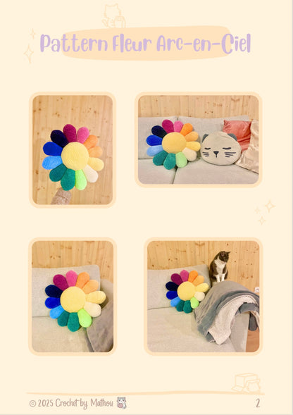 Pattern Fleur Arc-en-ciel - Version Française - PDF