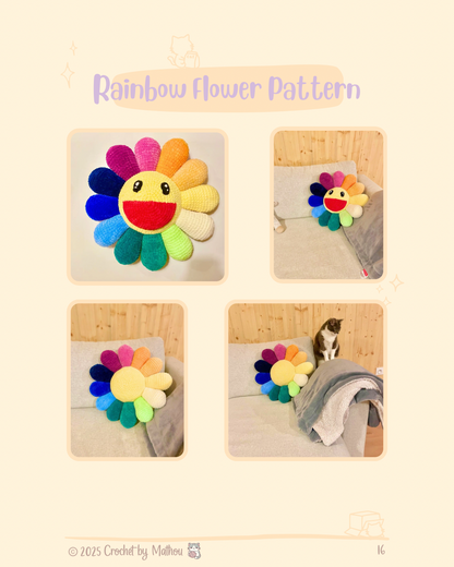 Rainbow Flower Pattern - English Version - PDF